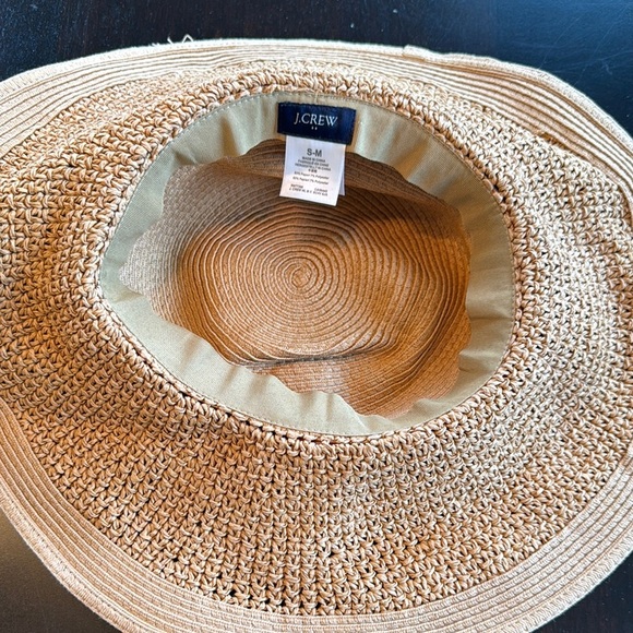 J. Crew Tan and Pink Wide-Brimmed Sun Hat - Picture 2 of 4